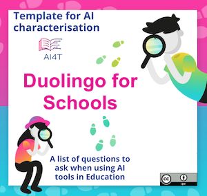 Completed template for Duolingo for Schools AI-features